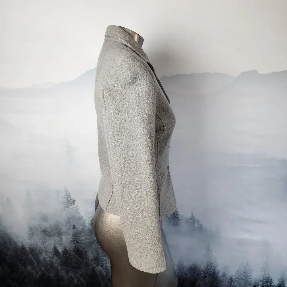 Linea Domani 100% Wool Gray V-Neck Y2557 Blazer | Women's 8